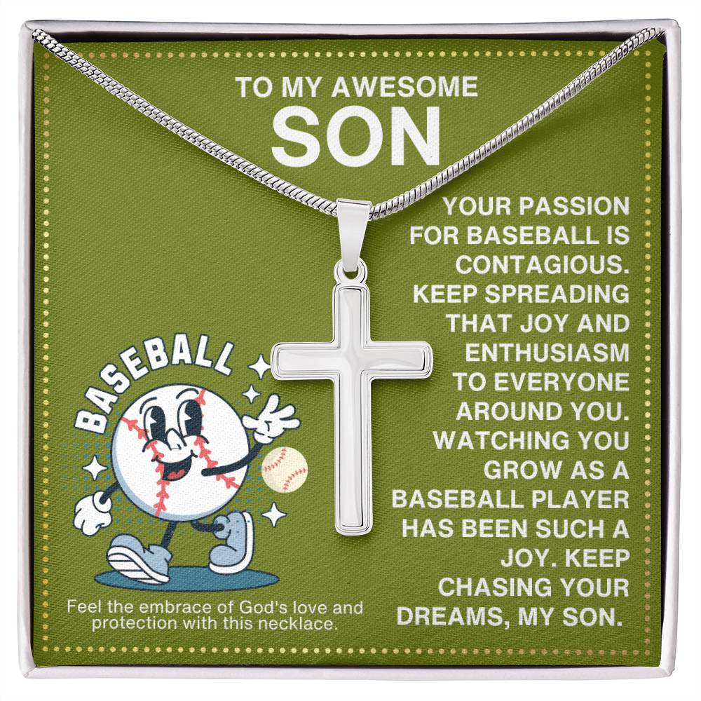 Cross necklace for sales baseball players