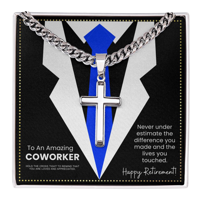 JGF Jewelry Gifts for Family Retirement Cross Necklace Presents For Men Coworker