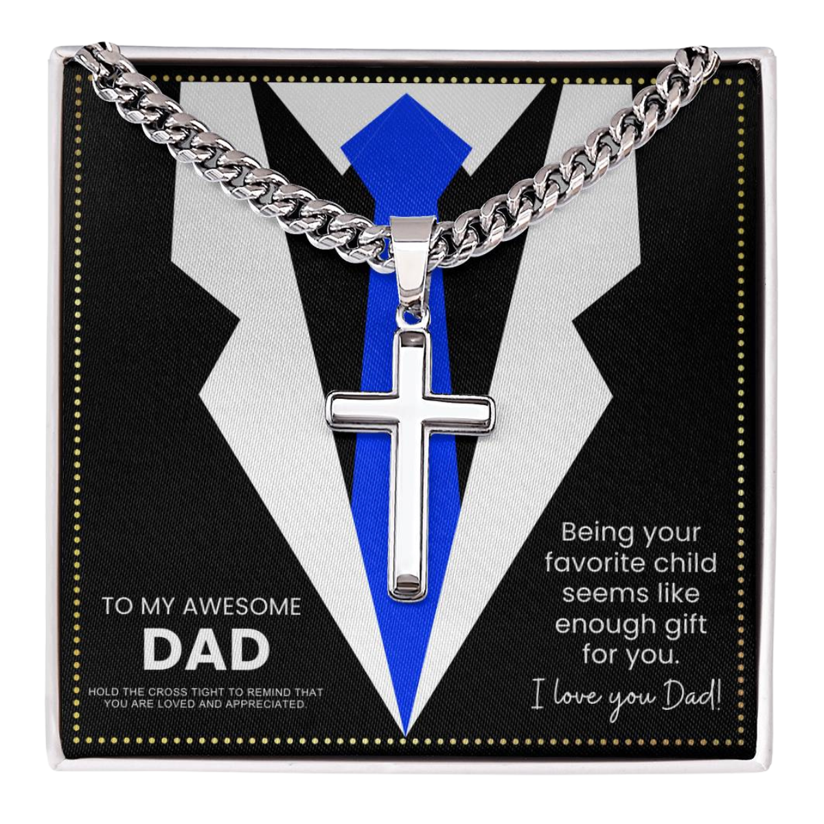 JGF Jewelry Gifts for Family Cross necklace For Dad From Your Favorite Daughter