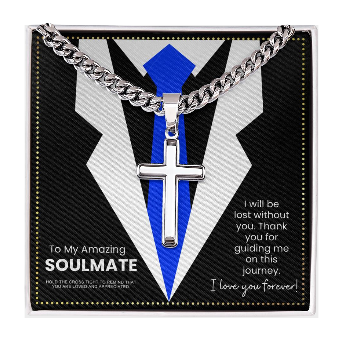 JGF Jewelry Gifts for Family To My Soulmate Necklace For Men Anniversary