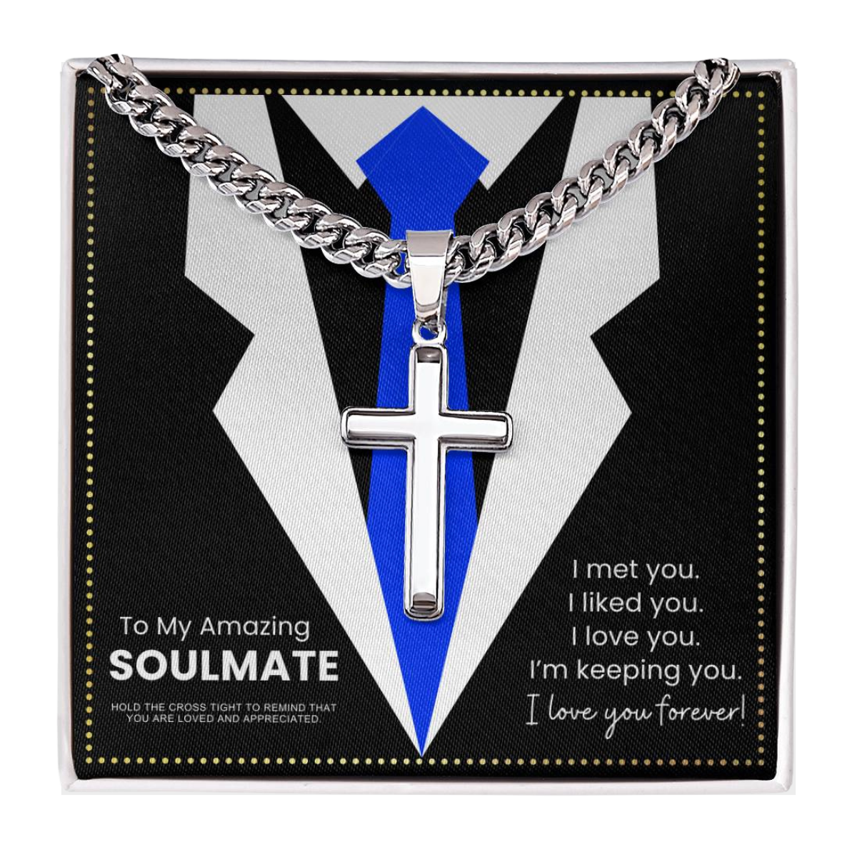 JGF Jewelry Gifts for Family To My Soulmate Necklace For Men