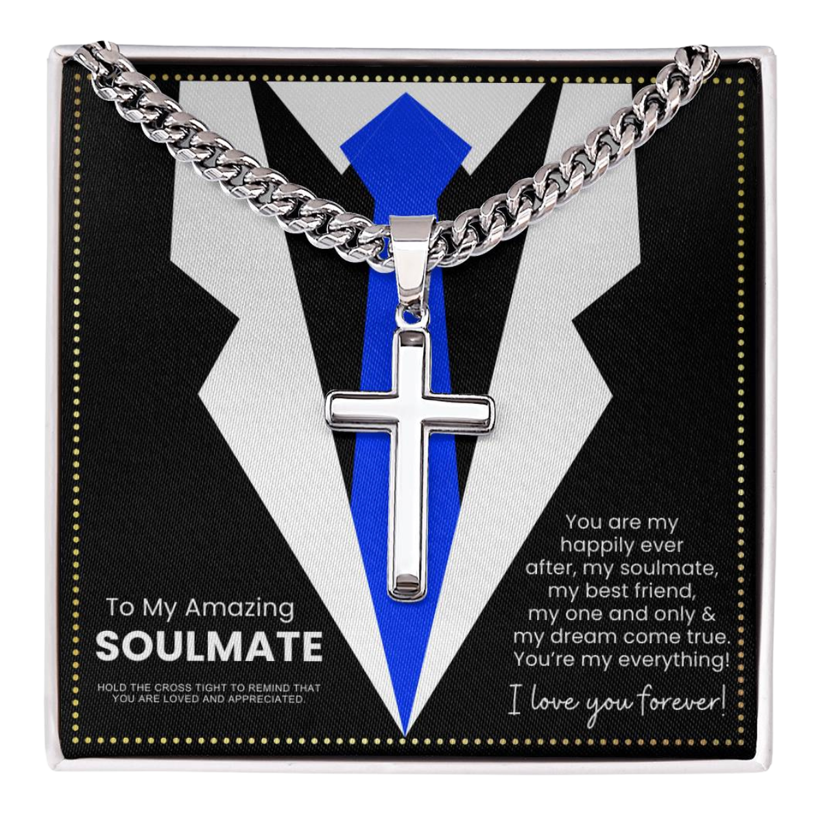 JGF Jewelry Gifts for Family To My Soulmate Necklace For Men