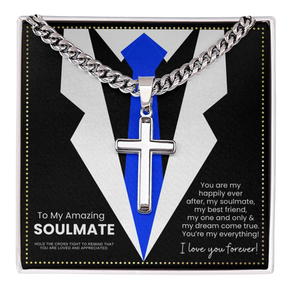 JGF Jewelry Gifts for Family To My Soulmate Necklace For Men