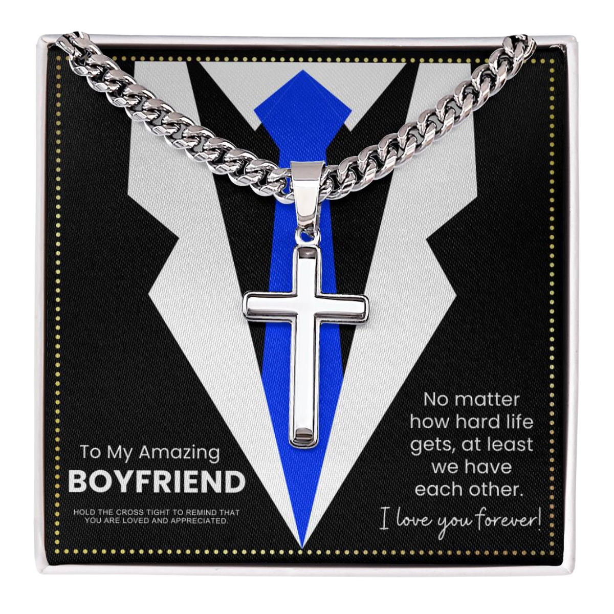 JGF Jewelry Gifts for Family Silver Cross Necklace I Heart My Future Husband