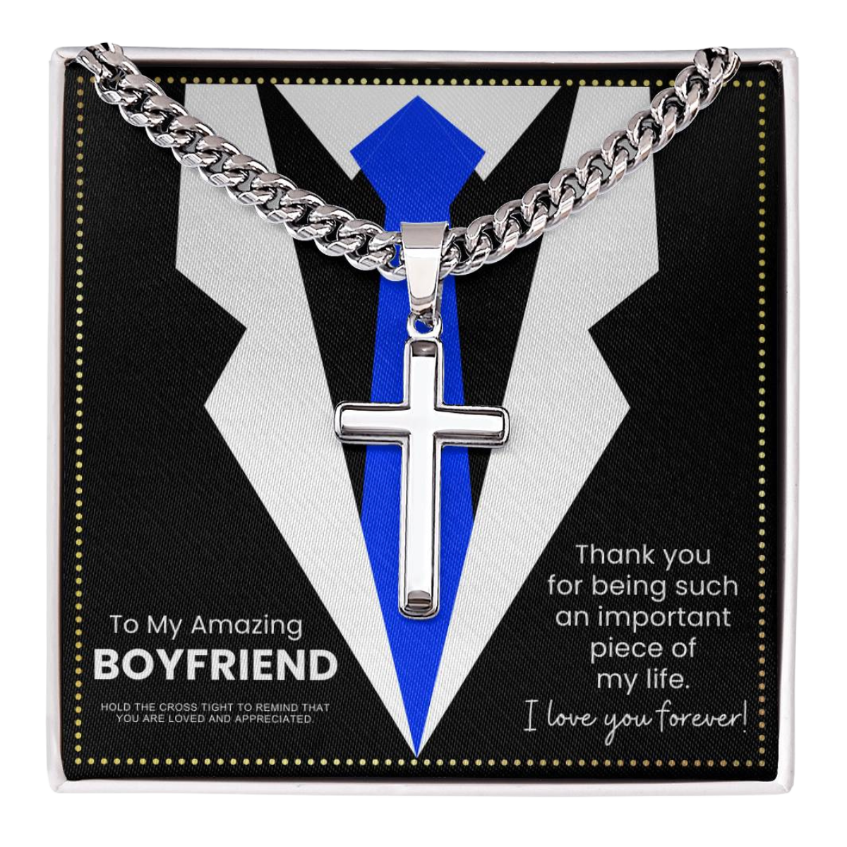 JGF Jewelry Gifts for Family Cross Necklace For Him I Heart My Future Husband