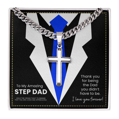 JGF Jewelry Gifts for Family Sterling Silver Cross Necklace For Step Dad