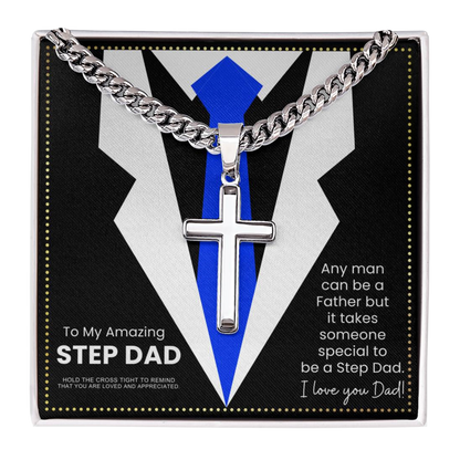 JGF Jewelry Gifts for Family I Love My Step Dad Cross Necklace