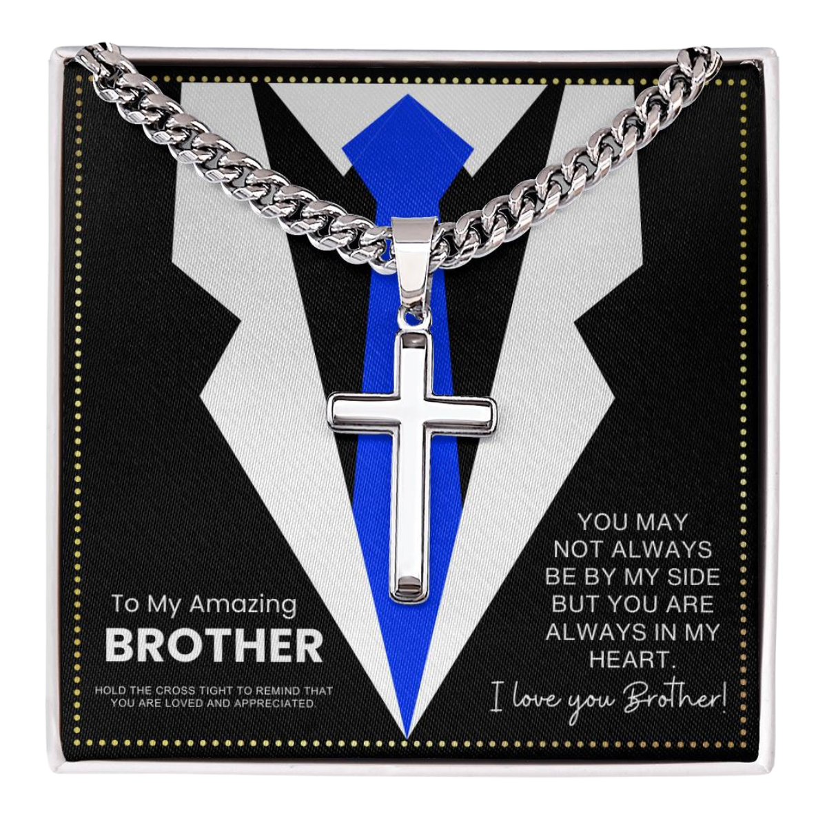 JGF Jewelry Gifts for Family Presents For Brothers From Sister Cross Necklace Men