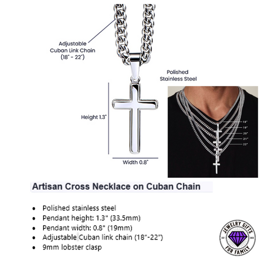 JGF Jewelry Gifts for Family Brother Stainless Steel Celtic Cross Necklace For Men