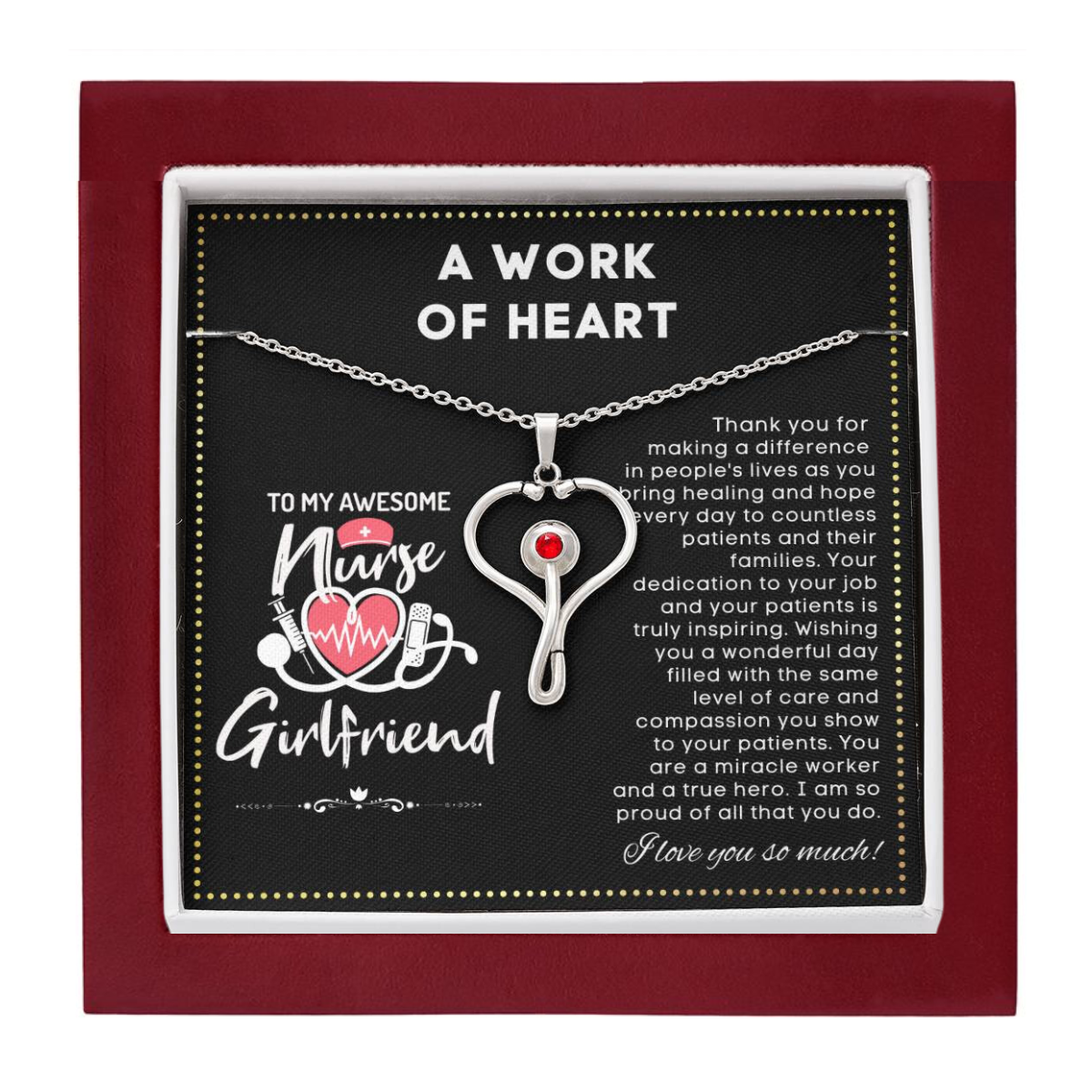 JGF Jewelry Gifts For Family My Girlfriend Is A Nurse Practitioner