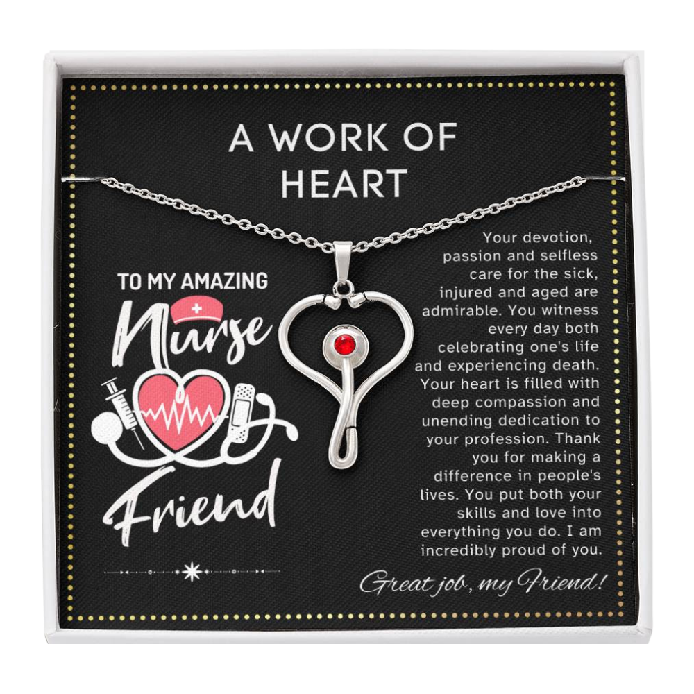 JGF Jewelry Gifts For Family Daughter Nurse Graduation Card Stethoscope Nurse Charms