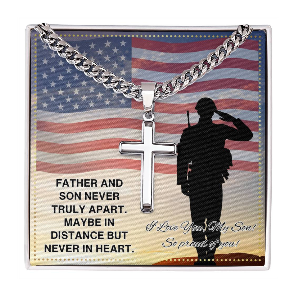 JGF Jewelry Gifts for Family US Military Army Soldier Necklace For Son From Dad