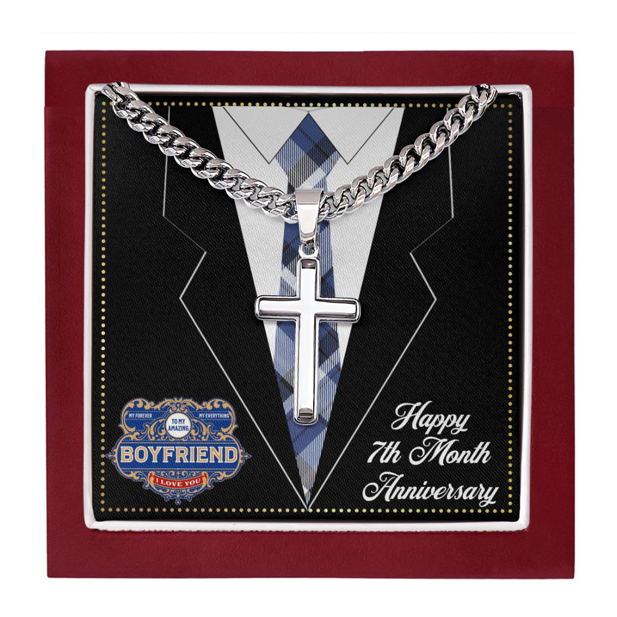 JGF Jewelry Gifts for Family 7 7th Seven Month Anniversary For Boyfriend