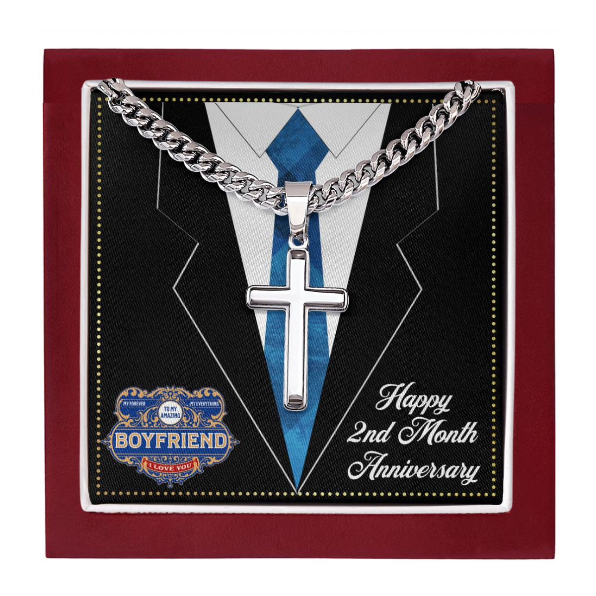 JGF Jewelry Gifts for Family 2 Second Two Month Anniversary For Boyfriend