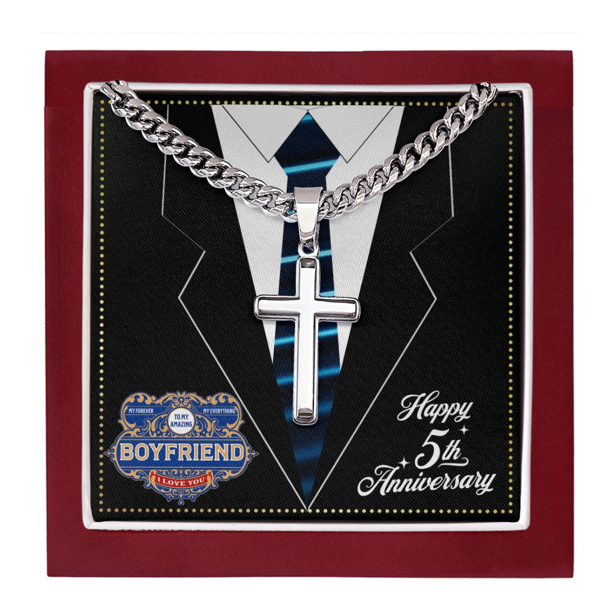 JGF Jewelry Gifts for Family 5 Year 5th Anniversary For Him Boyfriend