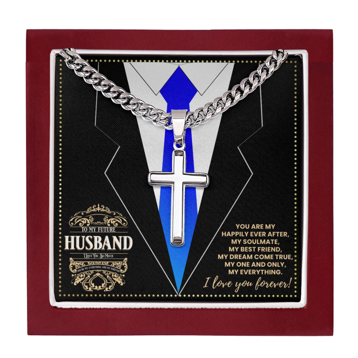 JGF Jewelry Gifts for Family My Dear Future Husband Cross Necklace