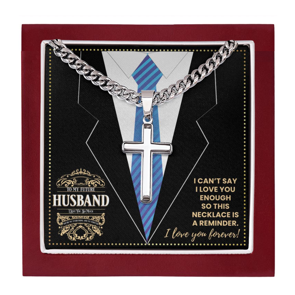 JGF Jewelry Gifts for Family Dear Future Husband Cross Necklace For Him