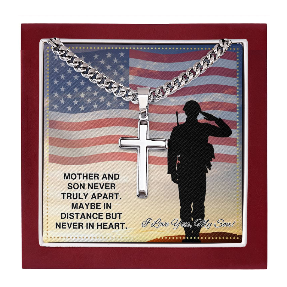 JGF Jewelry Gifts for Family US Military Army Soldier Necklace For Son From Mom