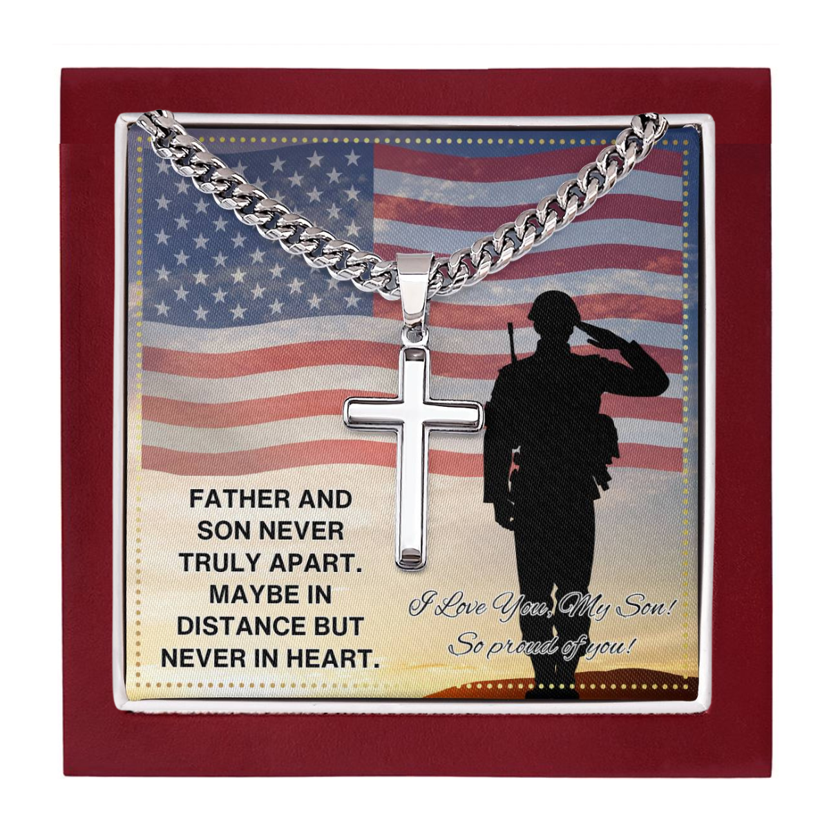 JGF Jewelry Gifts for Family US Military Army Soldier Necklace For Son From Dad