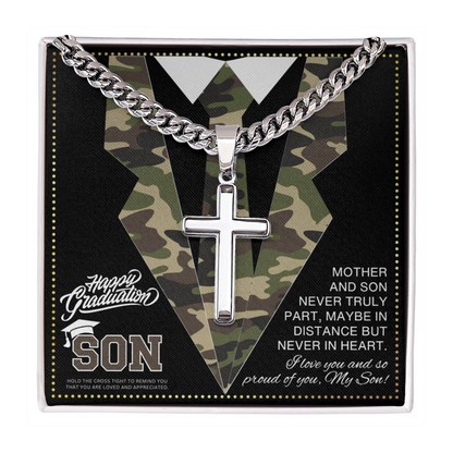 JGF Jewelry Gifts for Family Military Boot Camp Graduation Gifts Cross Necklace For My Son