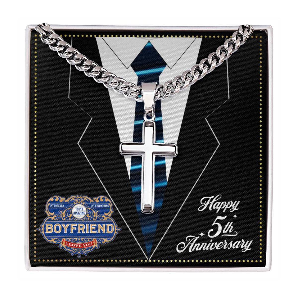 JGF Jewelry Gifts for Family 5 Year 5th Anniversary For Him Boyfriend