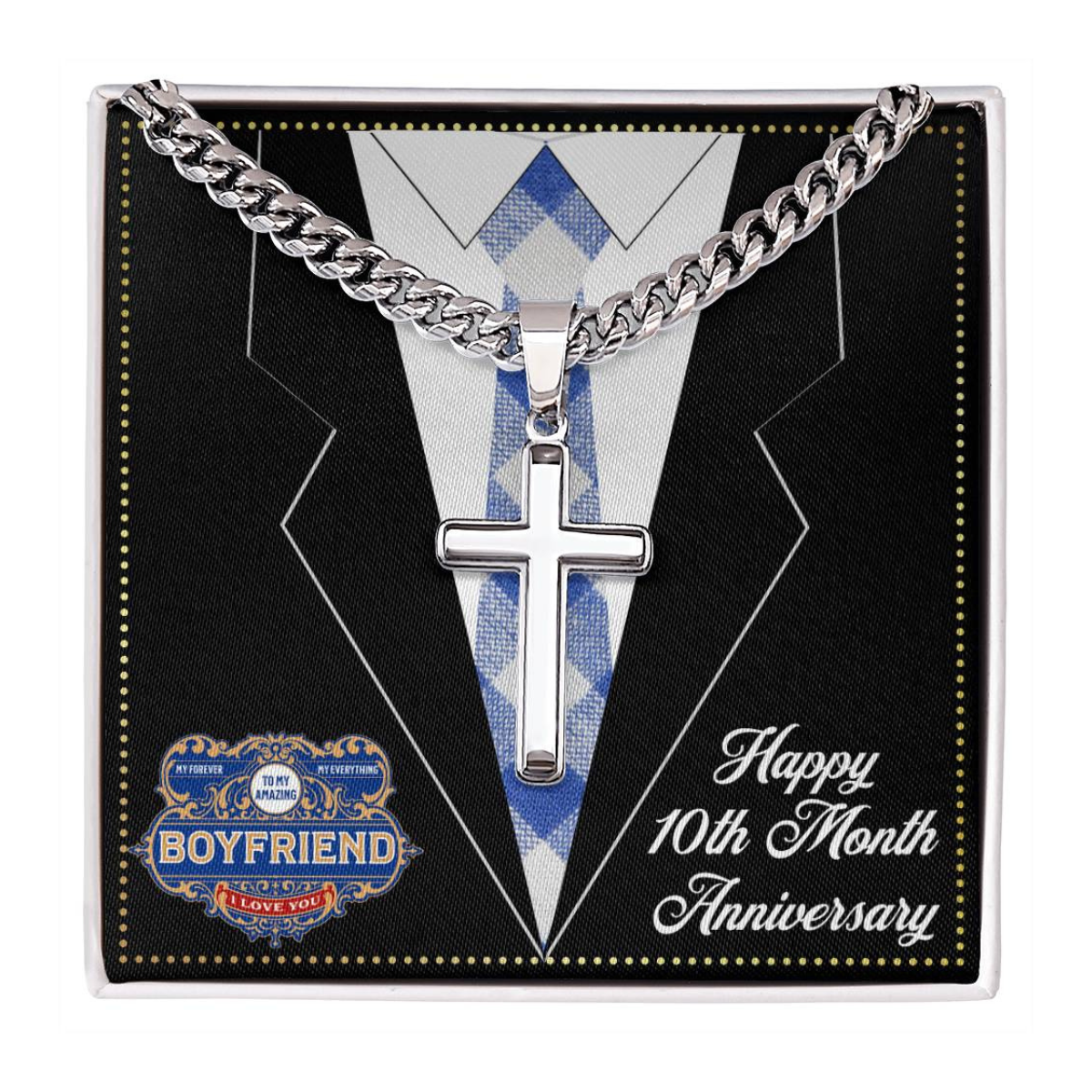 JGF Jewelry Gifts for Family 10 10th Ten Month Anniversary For Boyfriend