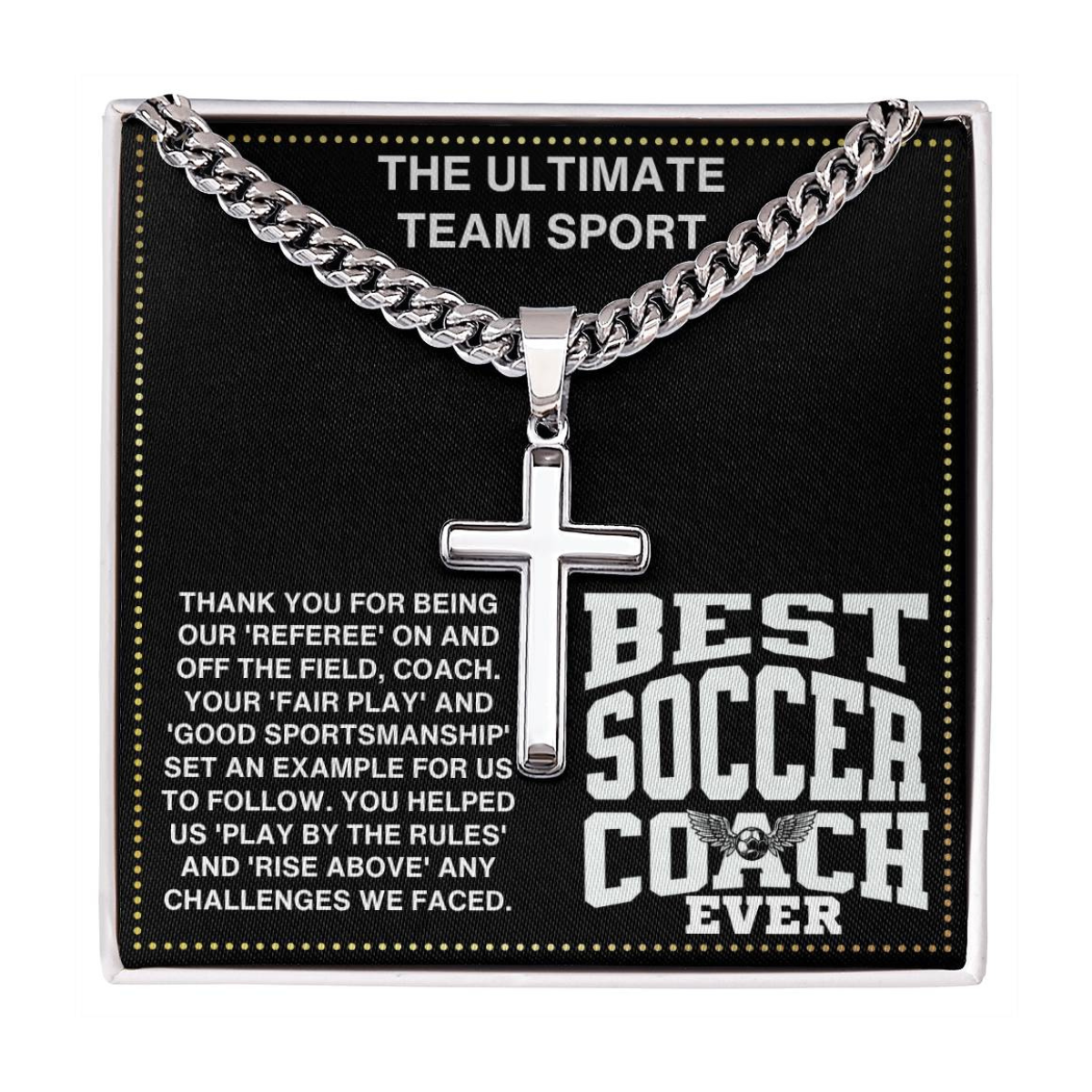 JGF Jewelry Gifts for Family Thank You Coach Soccer Card