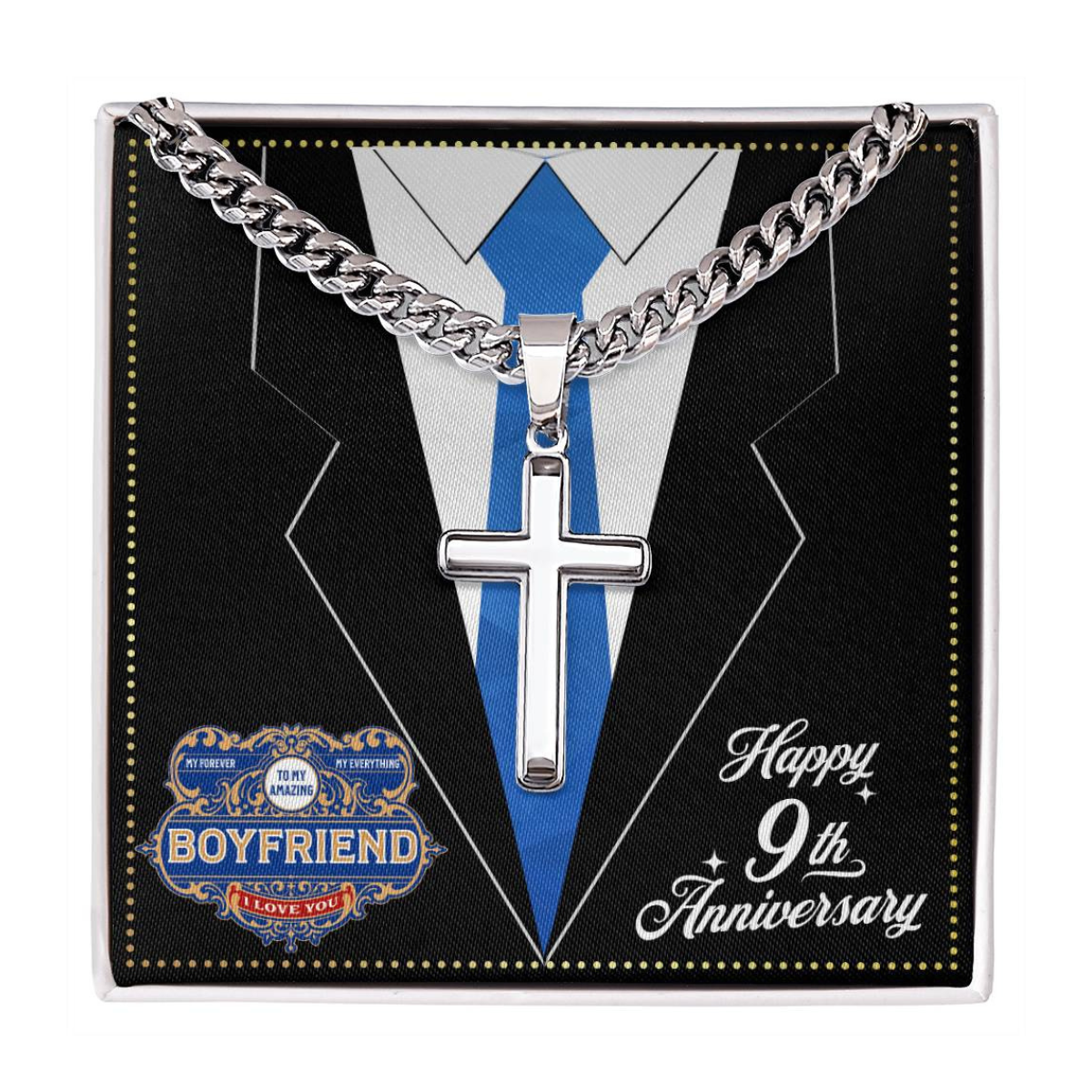 JGF Jewelry Gifts for Family 9 Year 9th Anniversary For Him Boyfriend