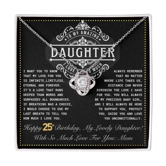 JGF Jewelry Gifts for Family Daughter 25th Birthday From Mom Love Knot Necklace
