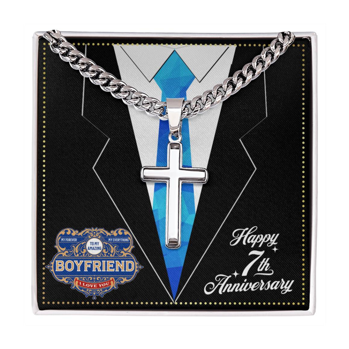 JGF Jewelry Gifts for Family 7 Year 7th Anniversary For Him Boyfriend