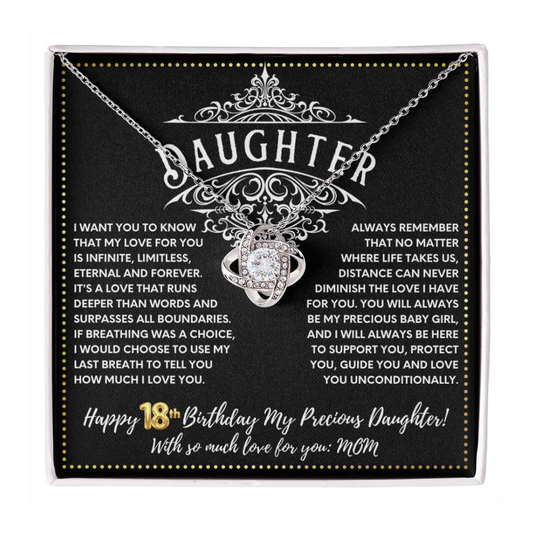 JGF Jewelry Gifts for Family 18 Year Old Girl Birthday Gifts From Mom Love Knot Necklace