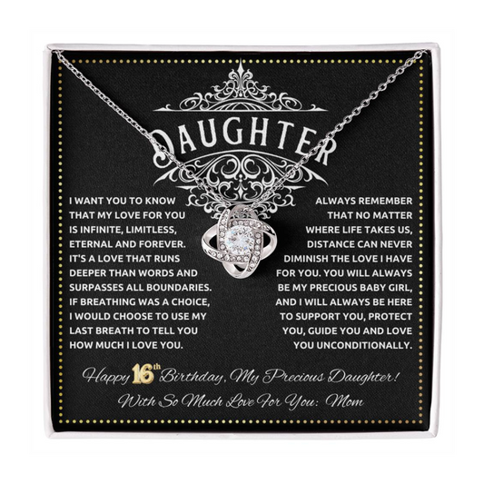 JGF Jewelry Gifts for Family Happy Birthday Sweet 16 Necklace For Daughter From Mom