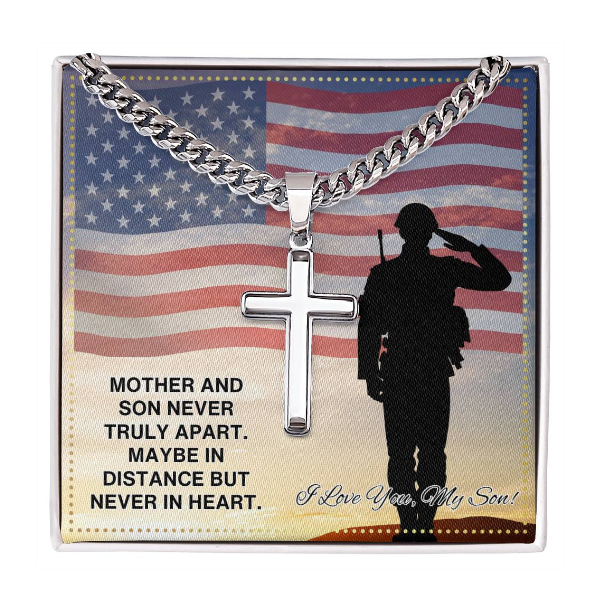 JGF Jewelry Gifts for Family US Military Army Soldier Necklace For Son From Mom