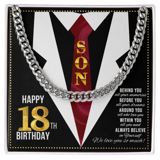 JGF Jewelry Gifts for Family Happy 18th Birthday Card For Son Present For My 18 Year Old Son Boy