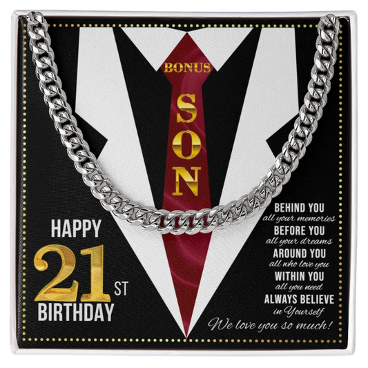 JGF Jewelry Gifts for Family Son Happy 21st Birthday Card Gifts Present for 21 Year Old Boy