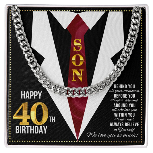 JGF Jewelry Gifts for Family Son Happy 40th Birthday Card Male Gifts Present for 40 Year Old Man