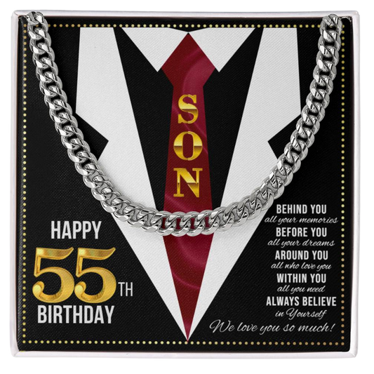 JGF Jewelry Gifts for Family Son Happy 55th Birthday Card Male Gifts Present for 55 Year Old Man