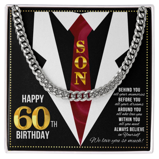 JGF Jewelry Gifts for Family Son Happy 60th Birthday Card for Men Present For 60 Year Old Man