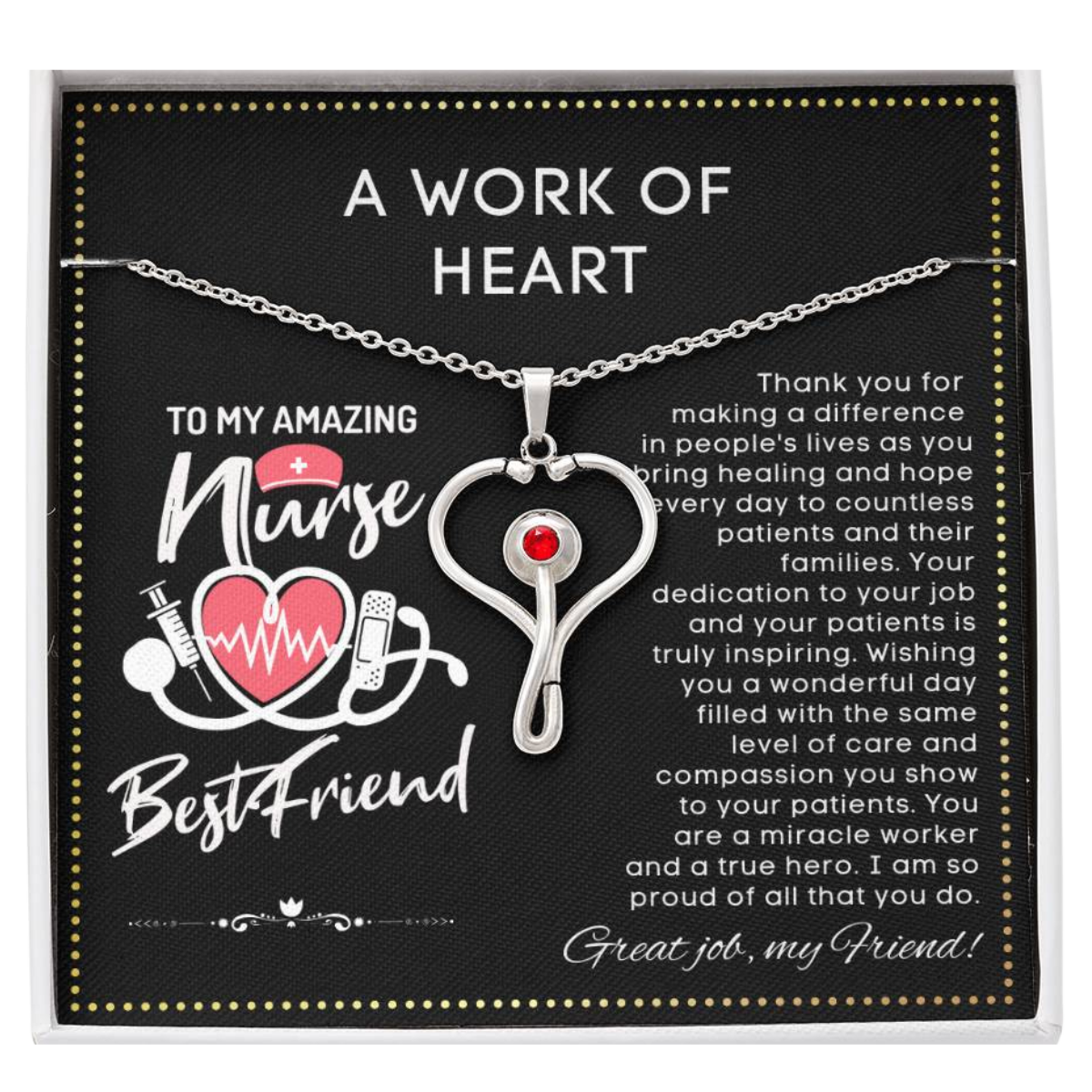 JGF Jewelry Gifts For Family My BFF Bestie Best Friend Is A Nurse Practitioner