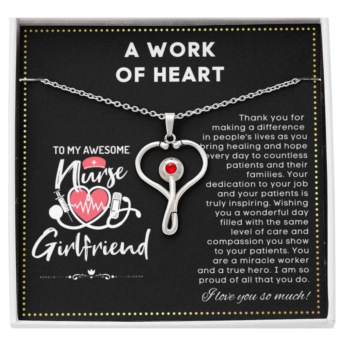 JGF Jewelry Gifts For Family My Girlfriend Is A Nurse Practitioner