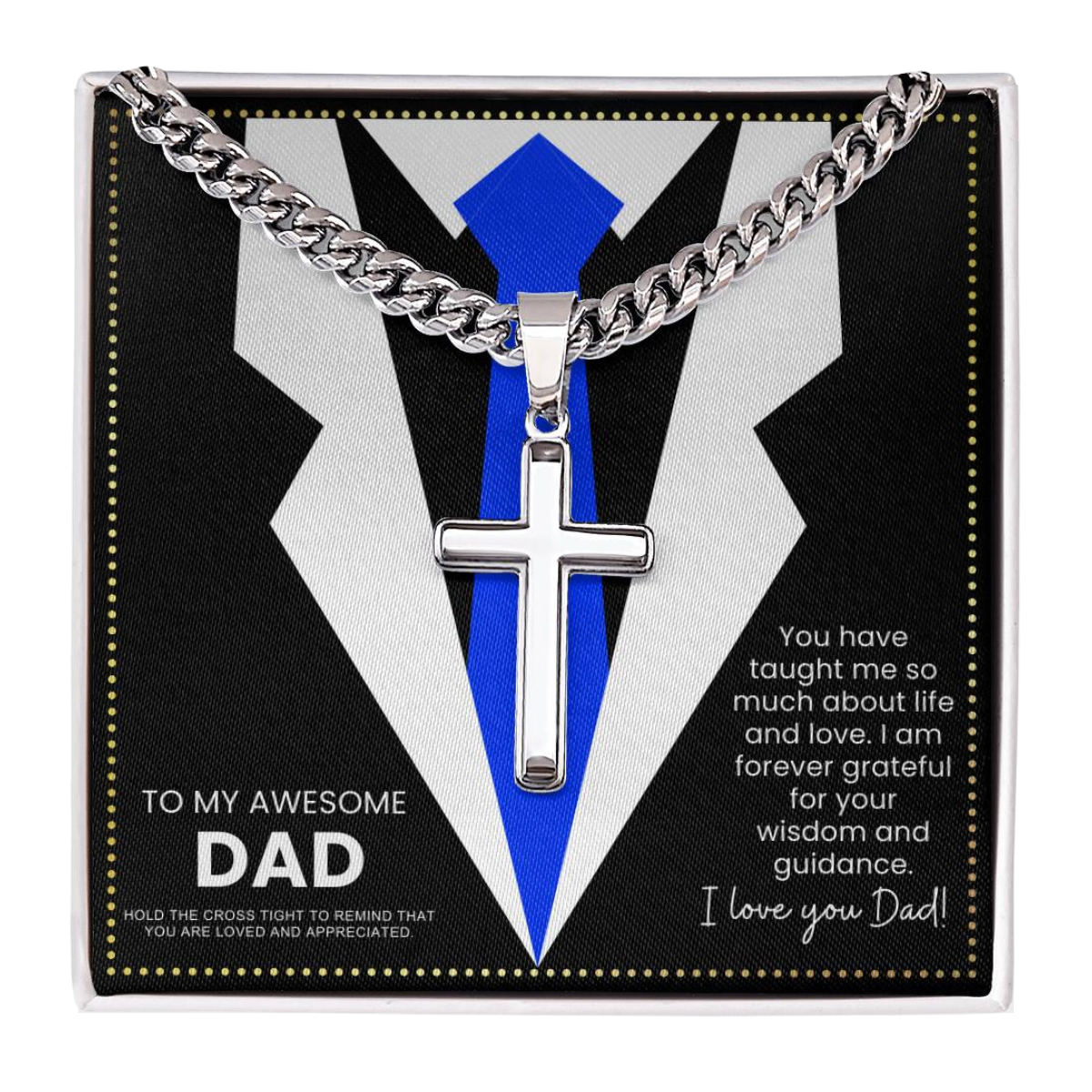 JGF Jewelry Gifts for Family White Gold Cross Necklace For Men Gifts For Elderly Dads Who Have Everything