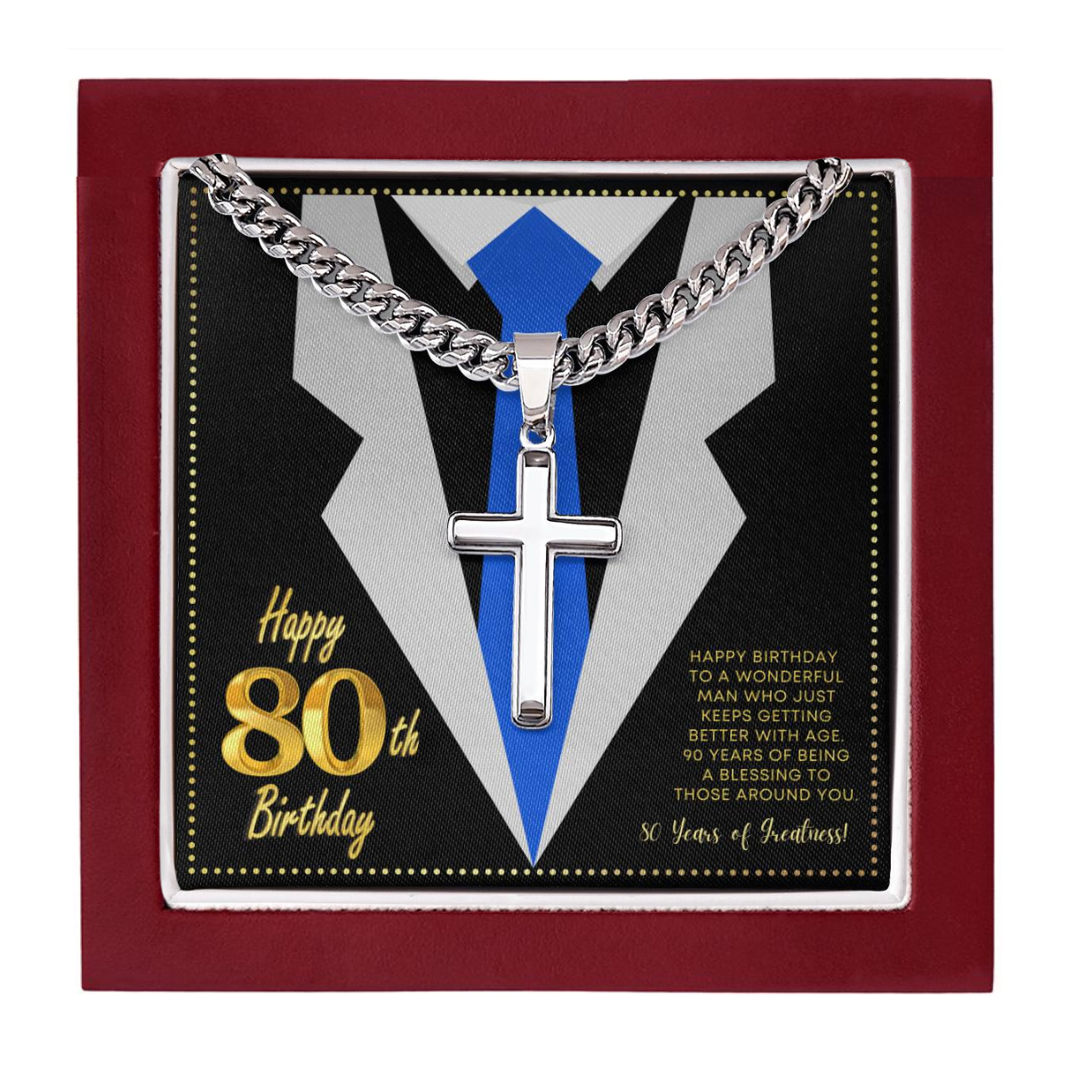 JGF Jewelry Gifts for Family Happy 80th Birthday Gifts Ideas For Men Turning 80