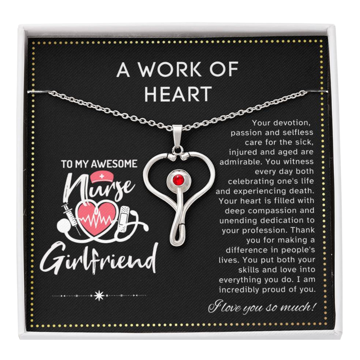 JGF Jewelry Gifts For Family Stethoscope Nurse Necklace for Women