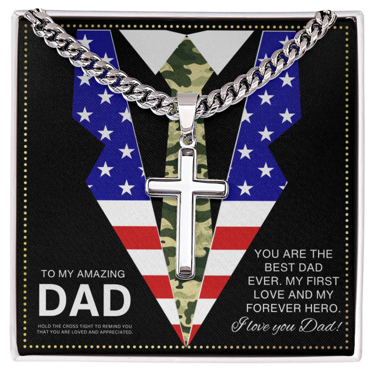 JGF Jewelry Gifts for Family Army Dad Gifts From Daughter Army Necklace For Men