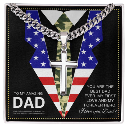 JGF Jewelry Gifts for Family Army Dad Gifts From Daughter Army Necklace For Men