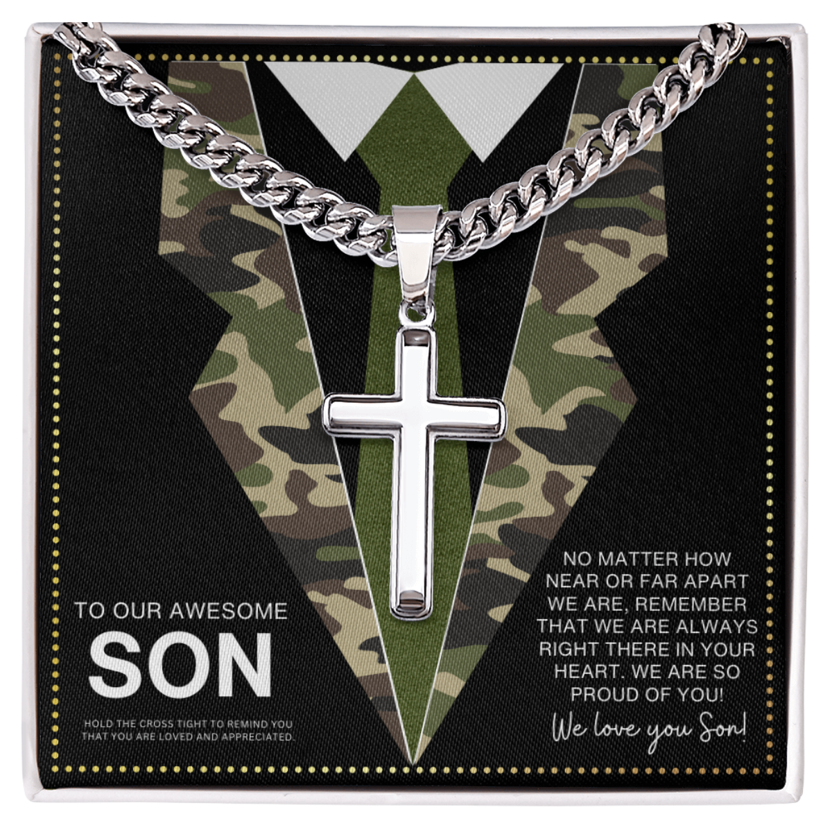 JGF Jewelry Gifts for Family To Our Son Necklace From Mom And Dad Army National Guard