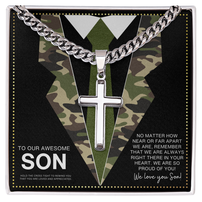 JGF Jewelry Gifts for Family To Our Son Necklace From Mom And Dad Army National Guard