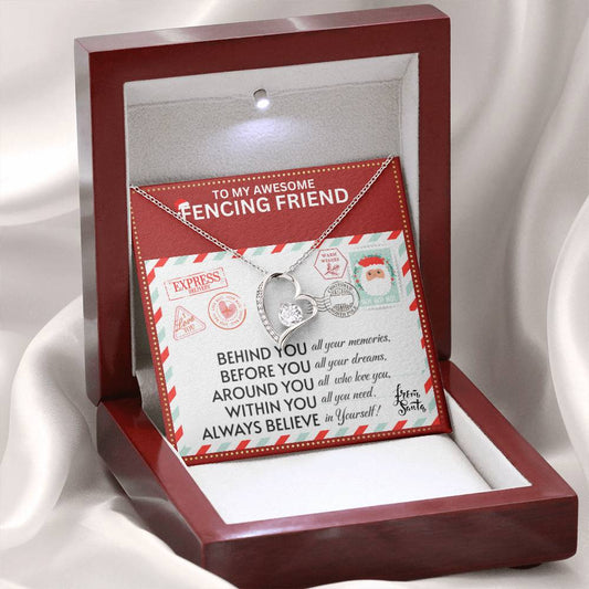 JGF Jewelry Gifts for Family To My BFF Bestie Heart Necklace For Fencing Female Friend