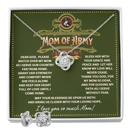 JGF Jewelry Gifts for Family Mother And Son Army Necklace And Earrings Jewelry Set For Women