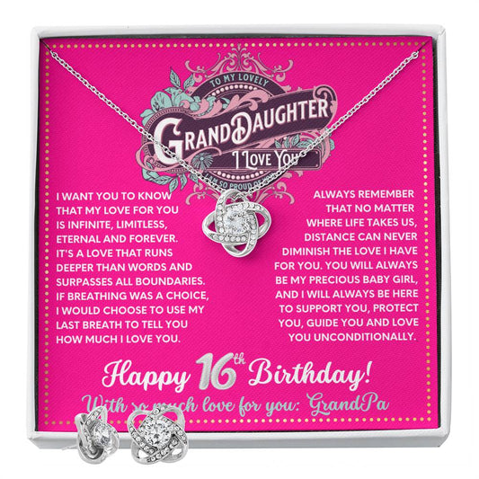 JGF Jewelry Gifts for Family Happy 16th Birthday Card Gifts For Teen Girls Granddaughter Necklace From Grandpa